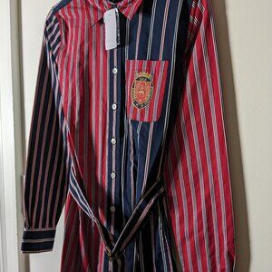 Brooks Brothers Cotton Preppy Spring Summer Stripe Dress - Red/Navy - Size 0 NWT